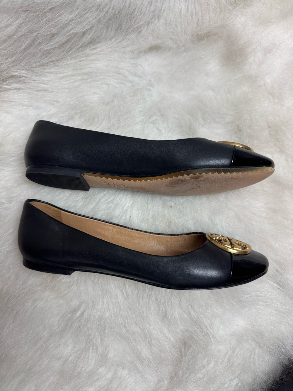 Tory Burch Chelsea Cap Toe Leather Ballet Flats 6 - Picture 8 of 12